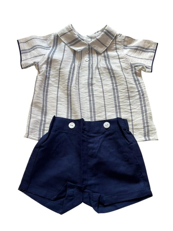 Ensemble Chemise et Short Bébé Bleu Marine